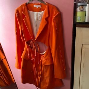 BBX BRAND ORANGE CUT OUT BLAZER DRESS NWT